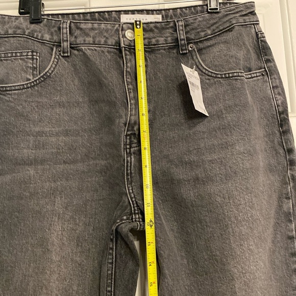 TOPSHOP - NWT - jeans: grey denim wash flared button / zip, belts hoops - 34/30 - Picture 7 of 16